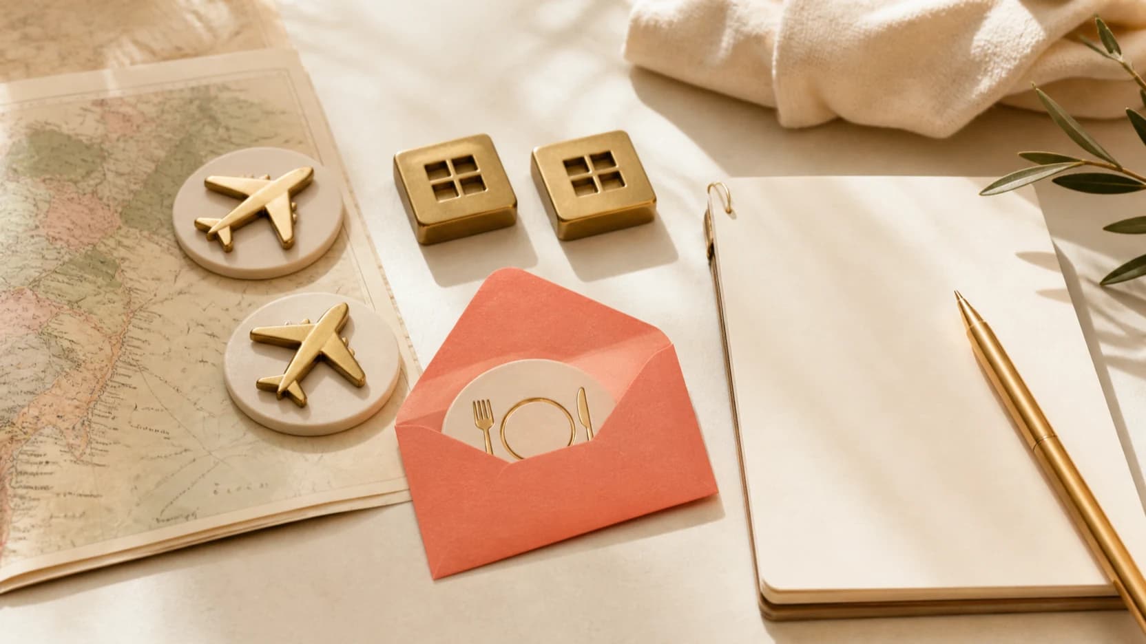 Tactile comparison materials for a Amex Gold travel and dining benefits decision