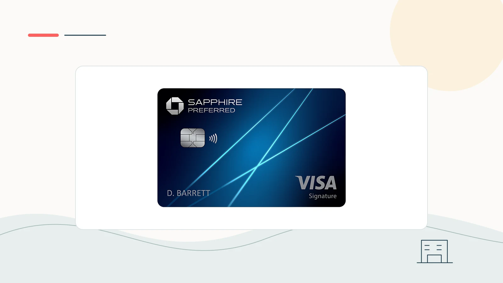 Official Chase Sapphire Preferred card artwork beside a hotel icon
