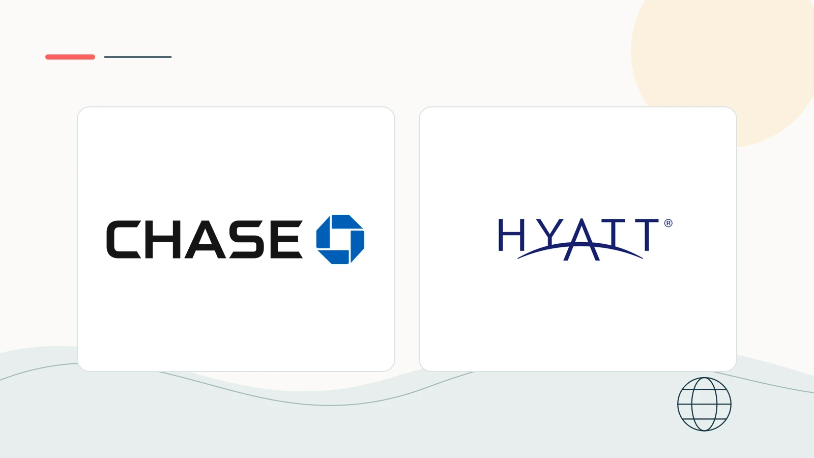 Chase and Hyatt brand imagery in a clean editorial composition.