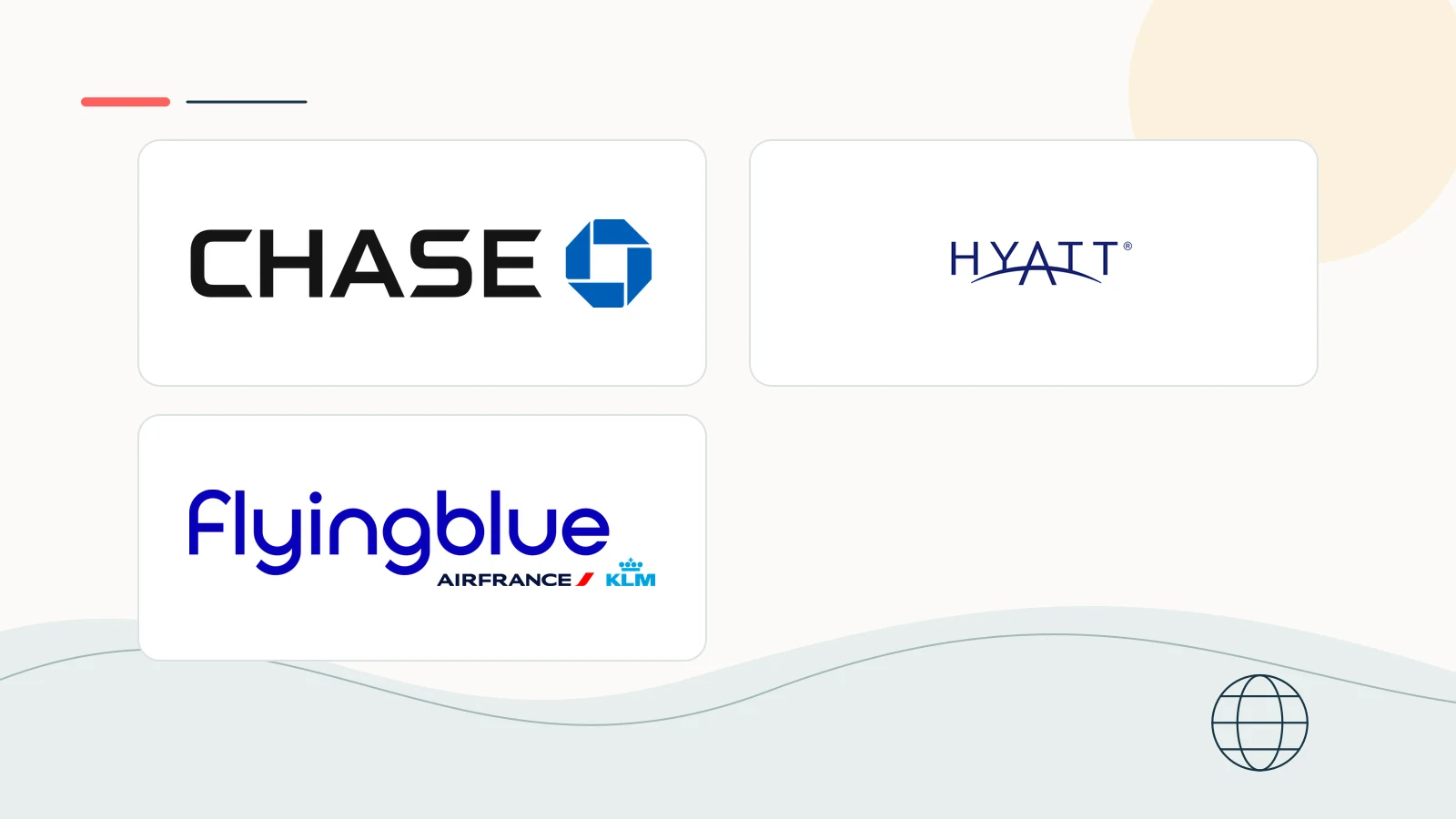 Chase and Hyatt and Flying Blue brand imagery in a clean editorial composition.