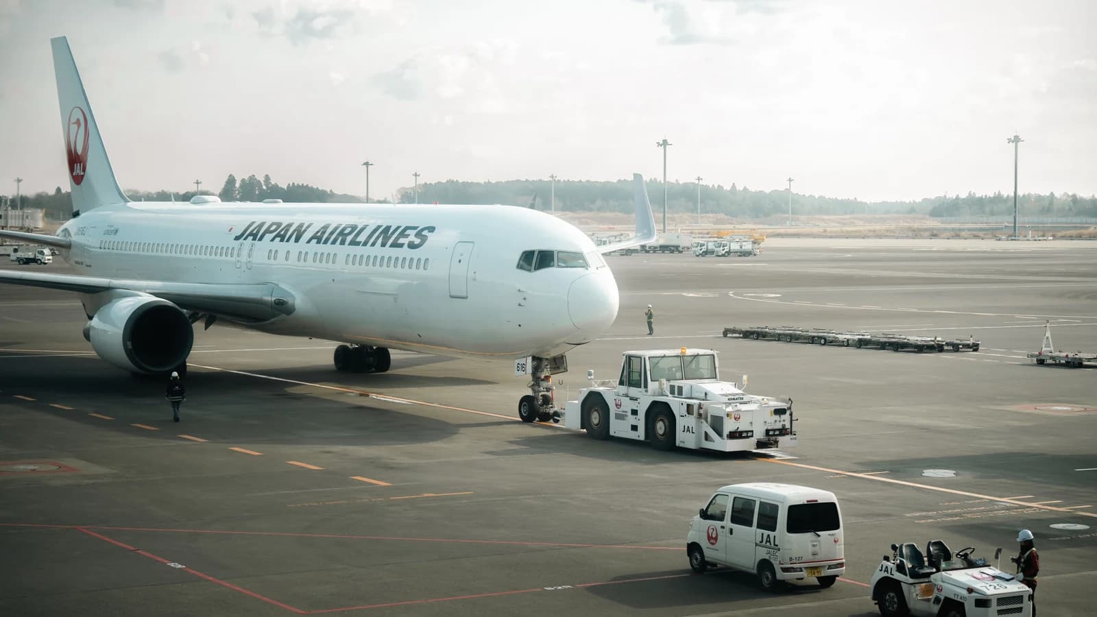 Japan Airlines aircraft on the ground at a Tokyo airport