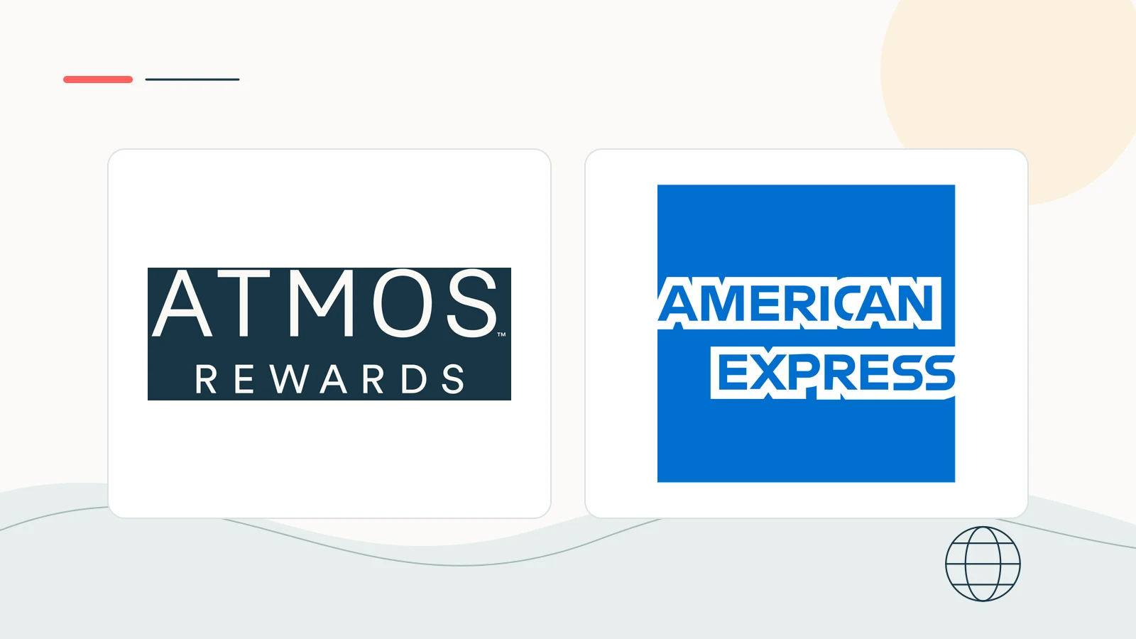 Atmos Rewards and American Express brand imagery in a clean editorial composition.