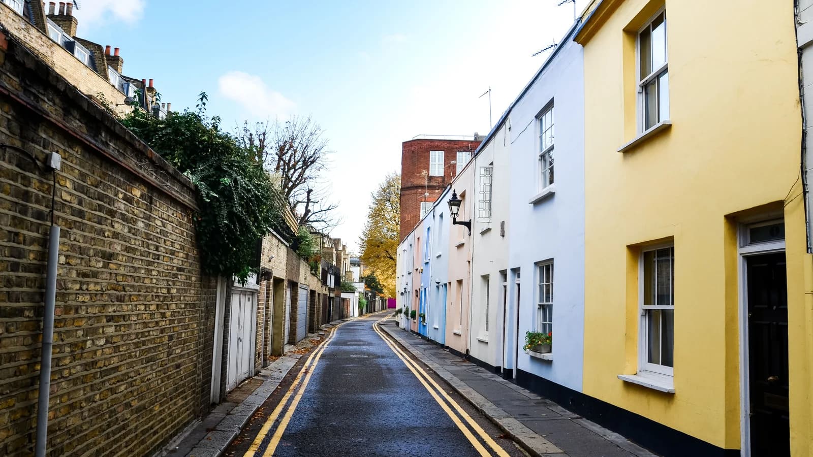 Colorful Notting Hill street in London