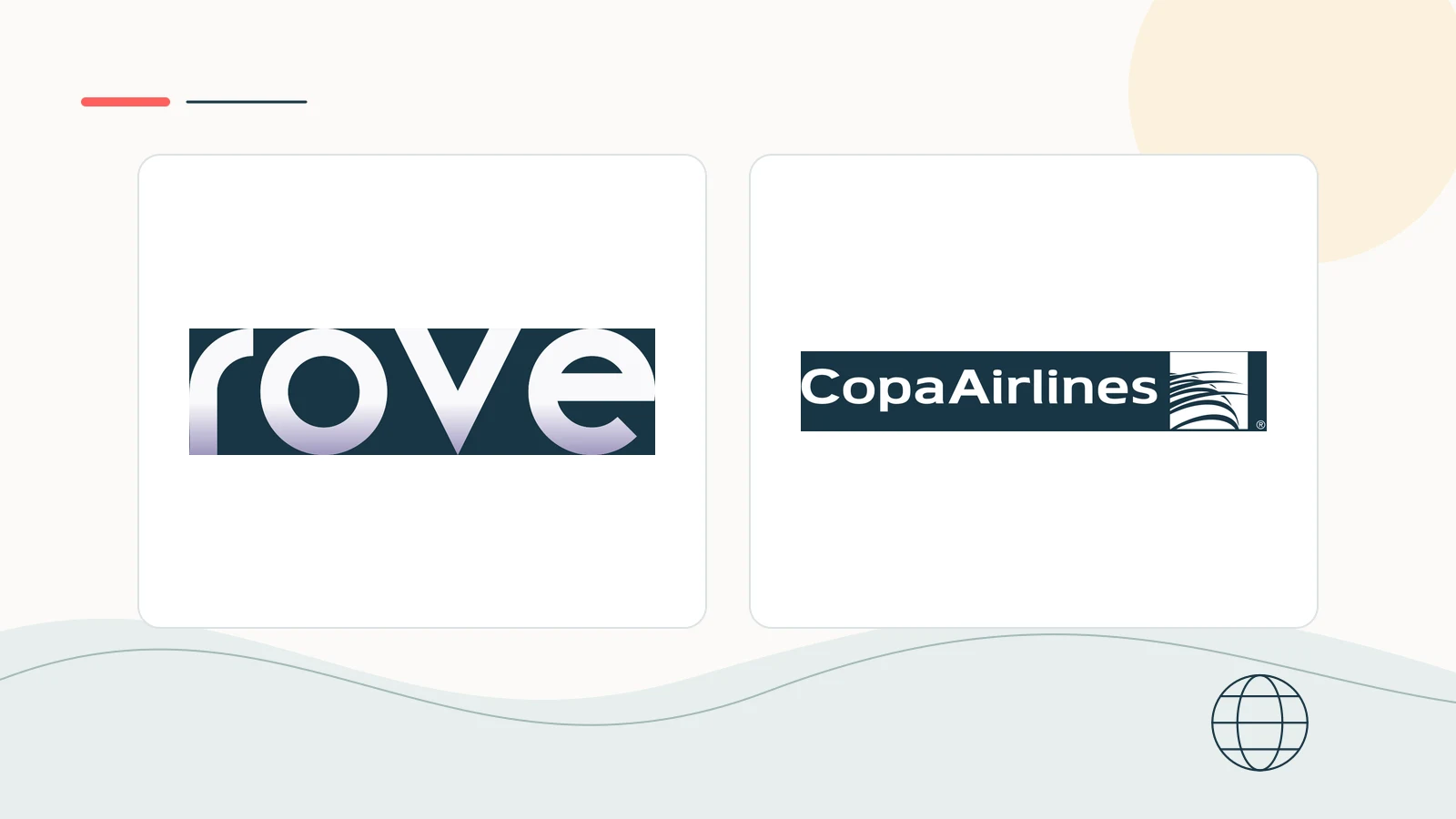 Rove and Copa Airlines brand imagery in a clean editorial composition.