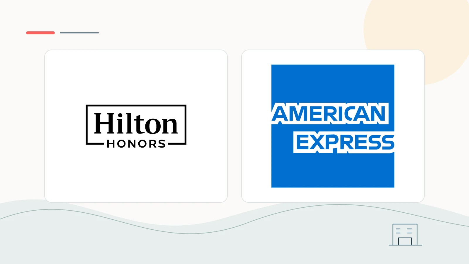 Hilton Honors and American Express brand imagery in a clean editorial composition.
