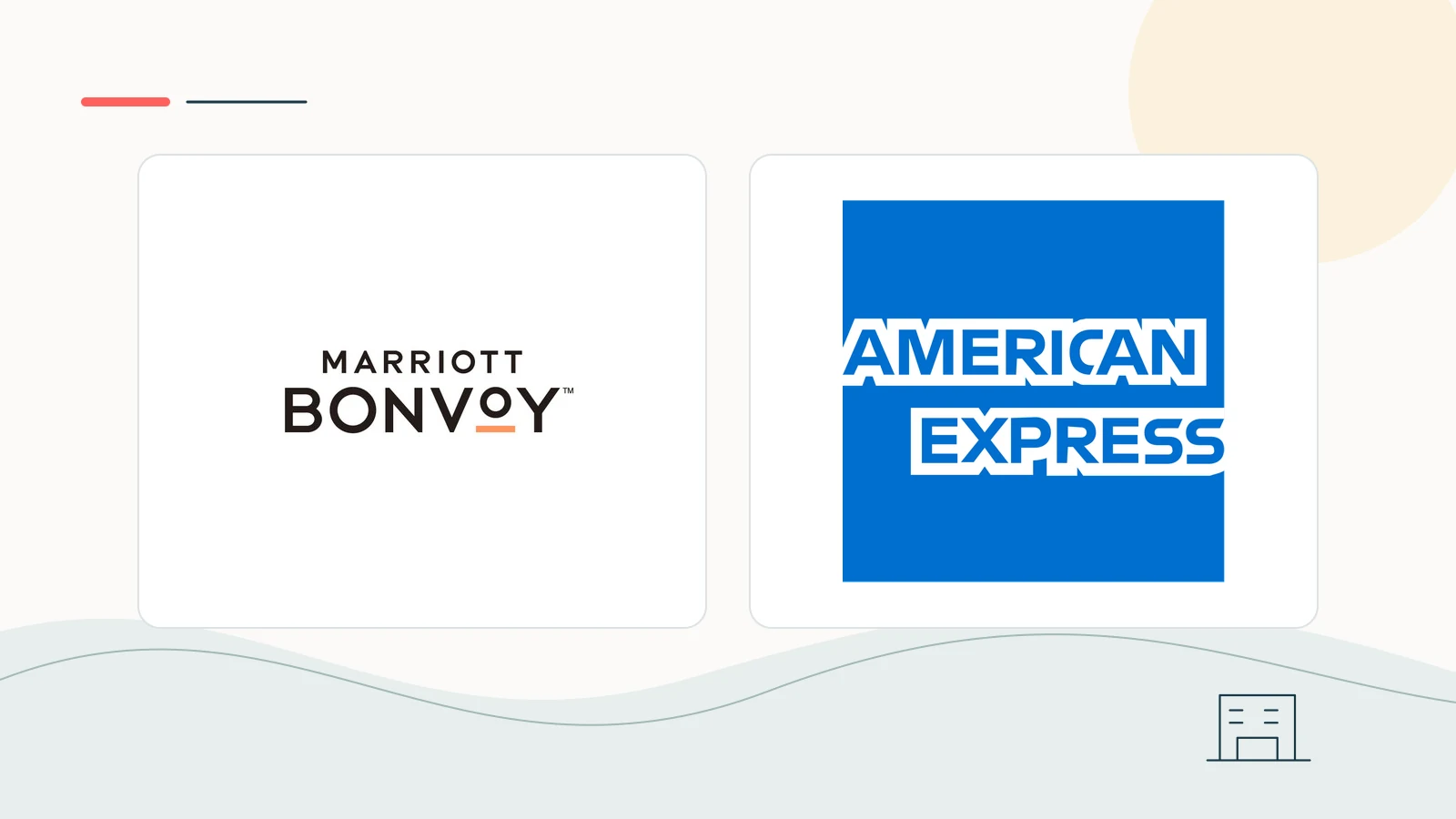 Marriott Bonvoy and American Express brand imagery in a clean editorial composition.